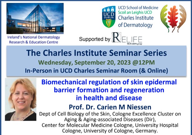 Talk 3 - "Biomechanical regulation of skin epidermal barrier formation and regeneration in health and disease" by Prof. Dr. Carien M Niessen, Center for Molecular Medicine Cologne, University Hospital Cologne, University of Cologne, Germany.